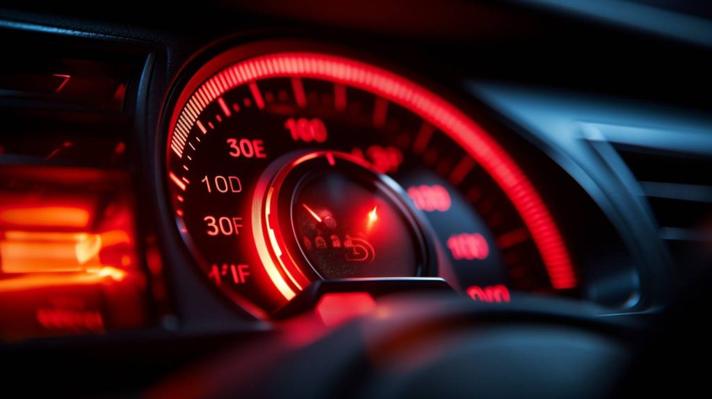 madarts A close up of a dashboard with a bright red warning lig 92210e0c 9f98 43bd ab5c 6427926543f3